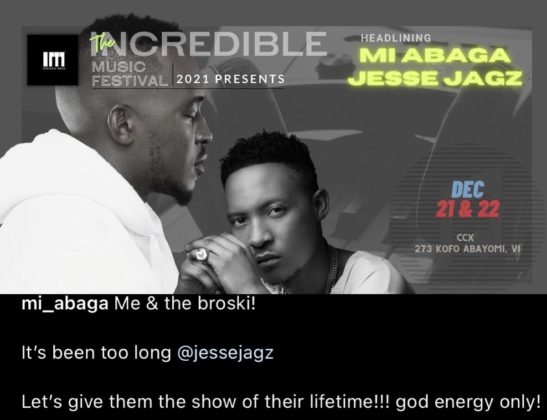 M.I Abaga Jesse Jagz Concert 