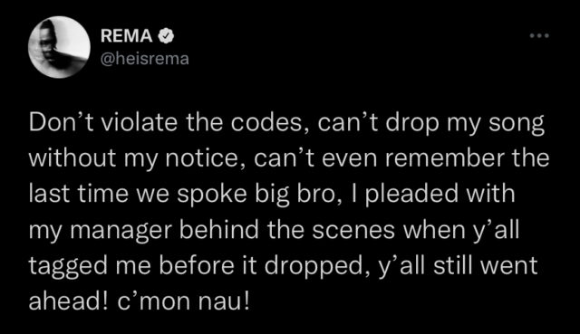 Rema Expresses Displeasure with DJ Neptune Over New Song Details NotjustOK