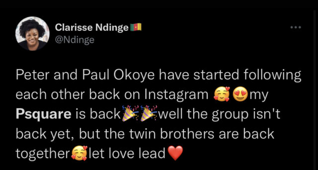 P-Square Follow Each Other on Instagram, Spark Excitement Online Reactions NotjustOK