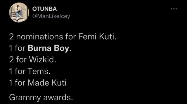 See Reactions to Wizkid, Burna Boy and Tems Grammy Nominations NotjustOK