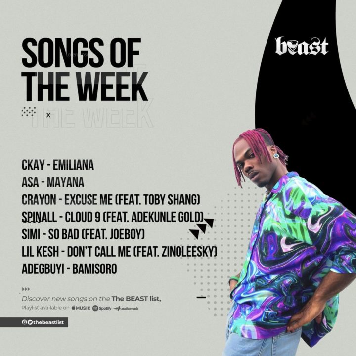 #TheBEASTlist: Songs of The Week