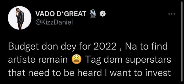 Kizz Daniel 2022 Upcoming acts