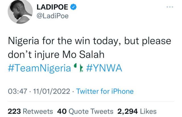 Ladipoe Nigeria Egypt AFCON 2021