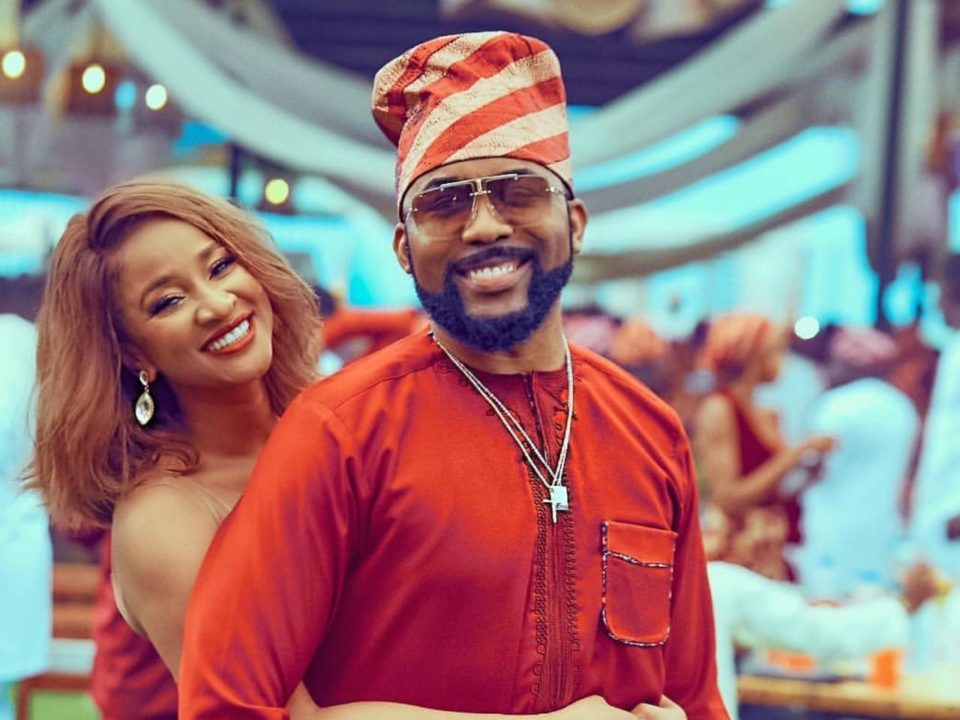 Susu and Banky W pictured at their son first birthday party 