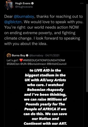 Global Citizen CEO Responds to Burna Boy UK Stadium Concert Idea NotjustOK