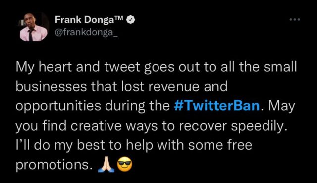 Twitter Ban Lifted! See Reactions from Mr Macaroni, Frank Donga, Others NotjustOK