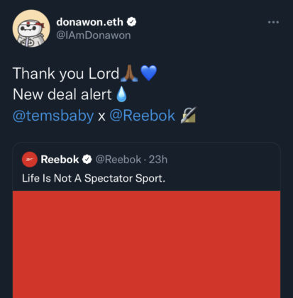 Tems Reebok deal