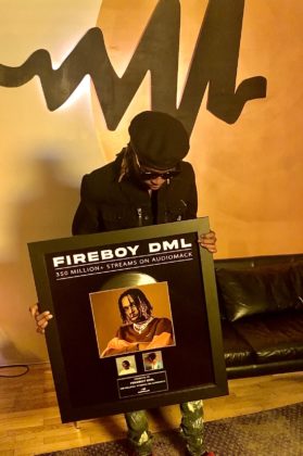 Fireboy DML Audiomack Plaque