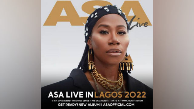 Asa is set to return to Lagos live in a concert in 2022.