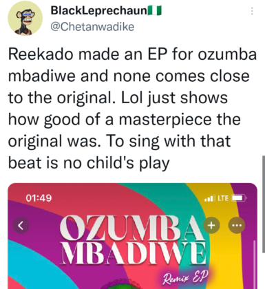 Reekado Banks Ozumba Mbadiwe Remix EP Reactions