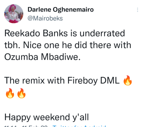 Reekado Banks Ozumba Mbadiwe Remix EP Reactions