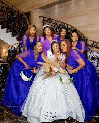 The Bride and her Bridesmaids, with Actress, Ade Laoye