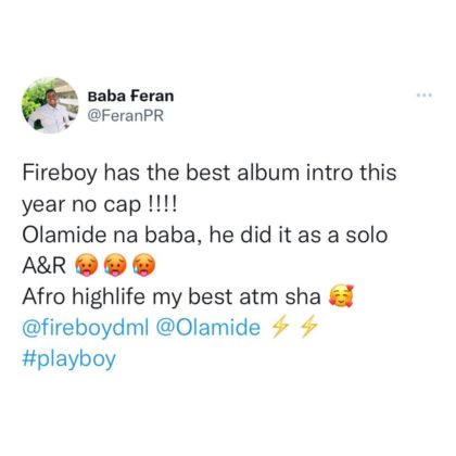 Fireboy DML 'Playboy' Album