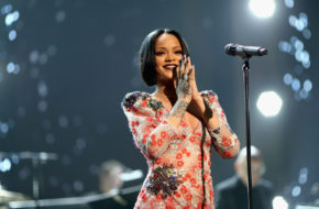 Rihanna performing on a stage