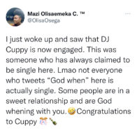 Cuppy engaged reactions