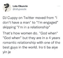 Cuppy engaged reactions