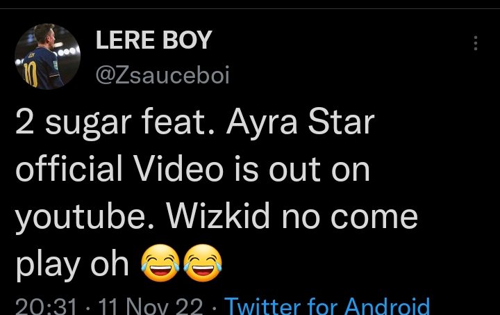 Wizkid Ayra Starr '2 Sugar' Video