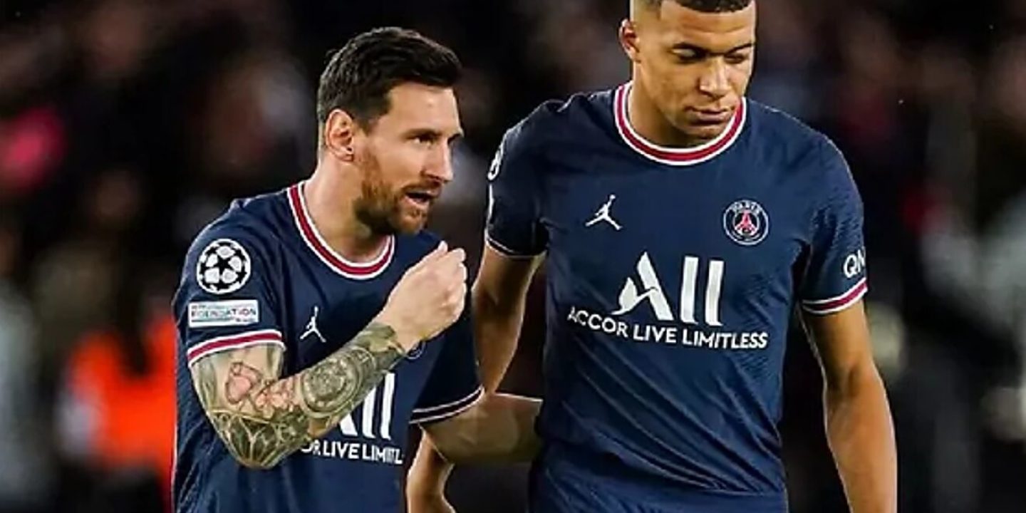 Kylian Mbappe reacts to Lionel Messi's Ballon d'Or award