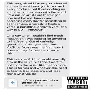 J Cole - Procrastination (Broke) Lyrics