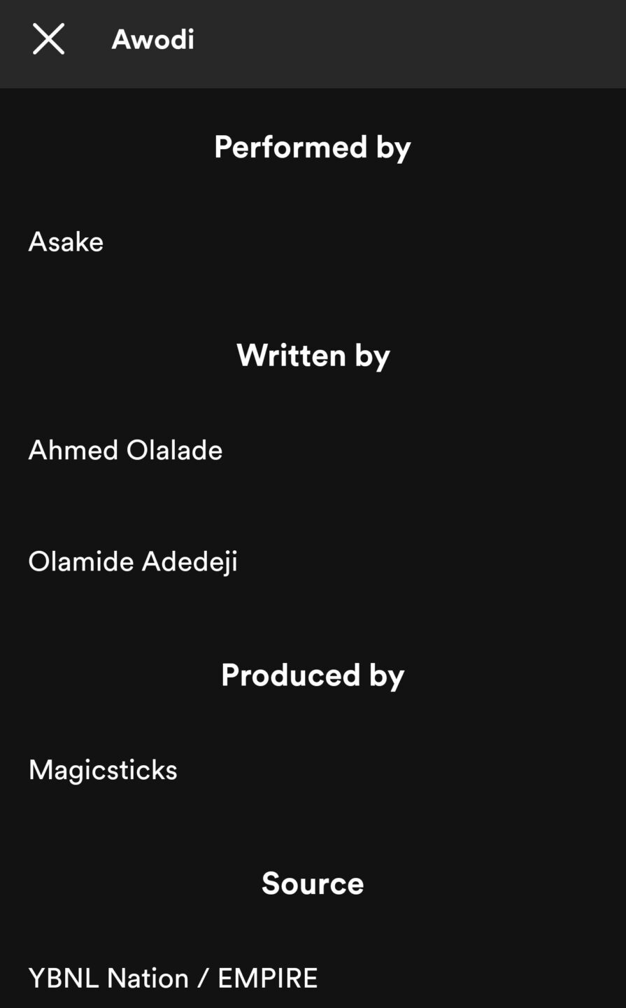 Olamide Asake 'Work Of Art'