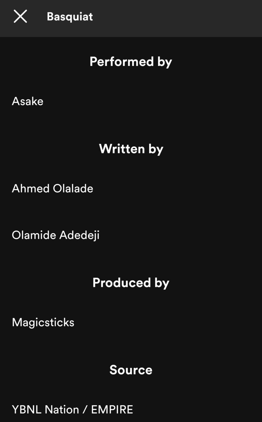 Olamide Asake 'Work Of Art'