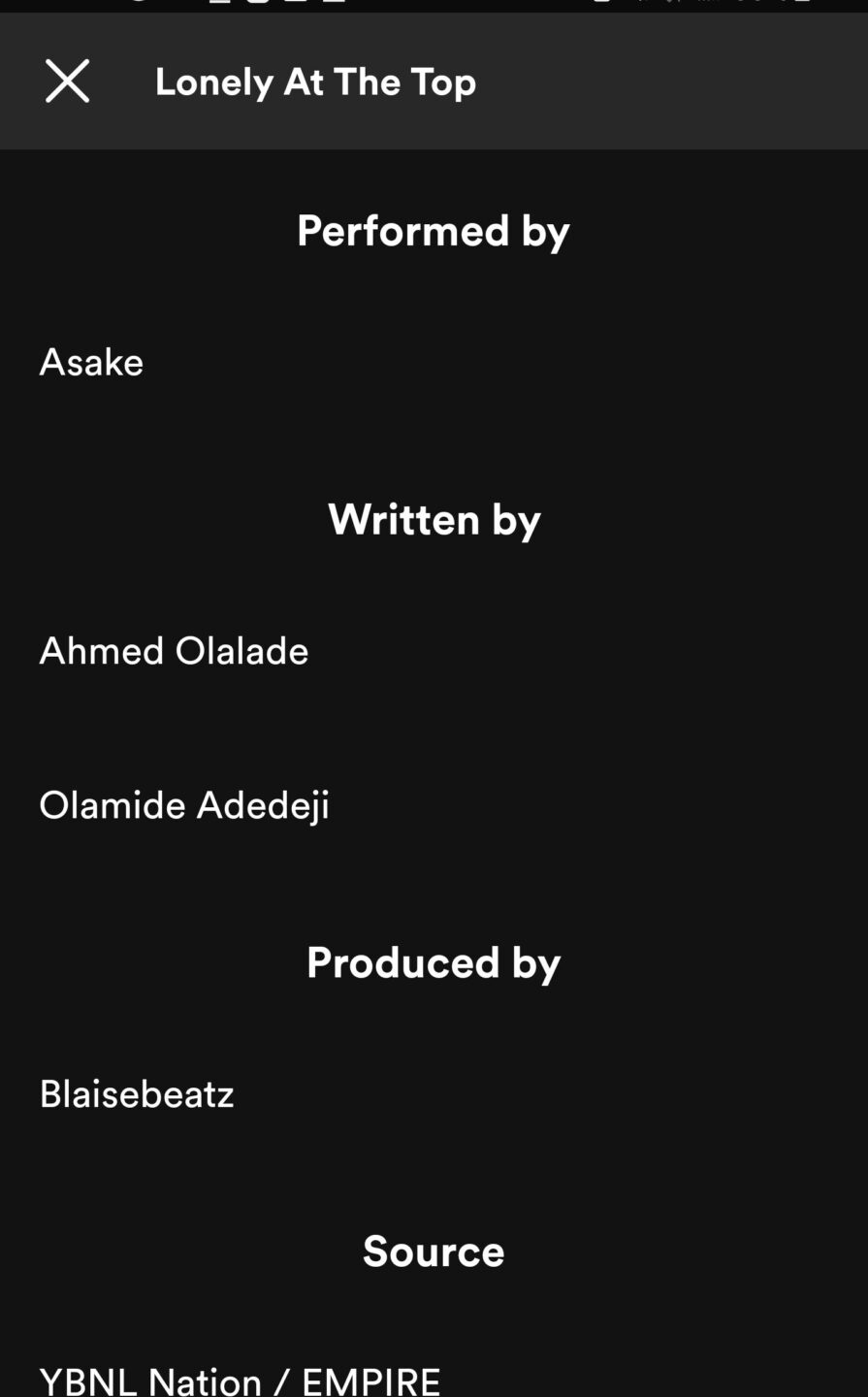 Olamide Asake 'Work Of Art'