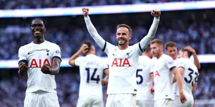 Tottenham goal celebration against Manchester United