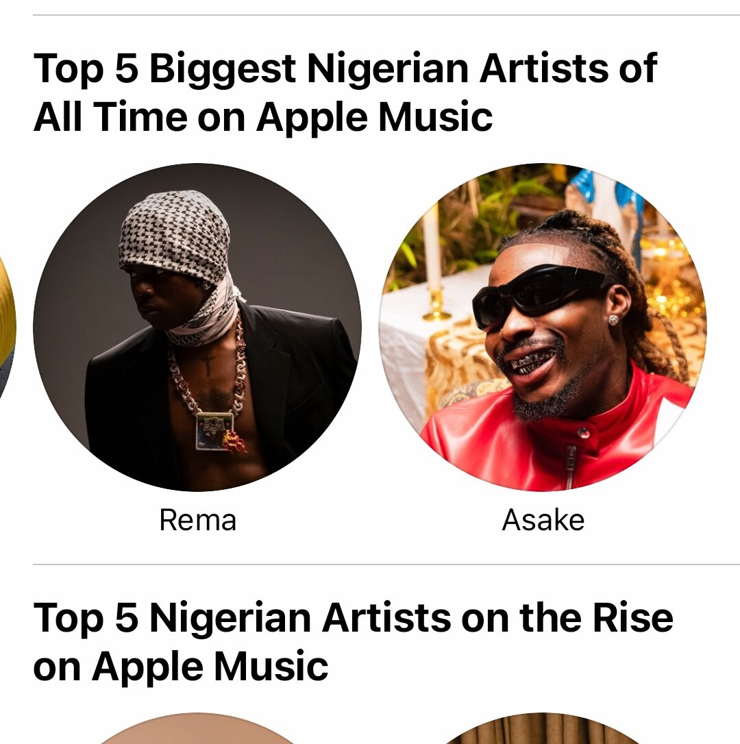 Apple Music biggest Nigerian Artists of all time