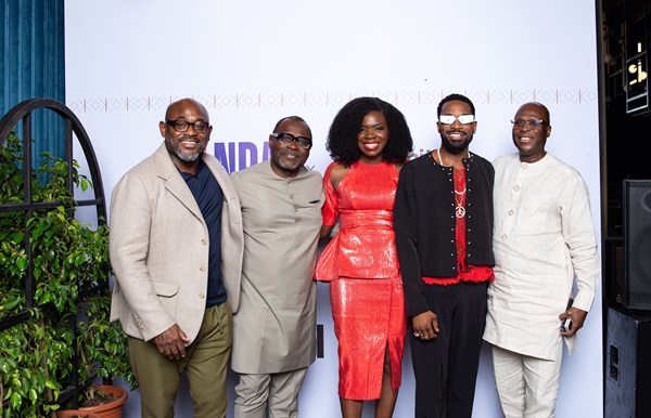 L-R United Masters CEO, Steve Stoute, Shoreline Energy International CEO, Kola Karim, NBA Africa VP and Country Head NBA Nigeria, Gbemisola Abudu, D’Banj & NBA Africa Investor, Tunde Folawiyo at an exclusive dinner on Wednesday, 13 December to celebrate the expansion of NBA and United Masters’ collaboration to Africa.