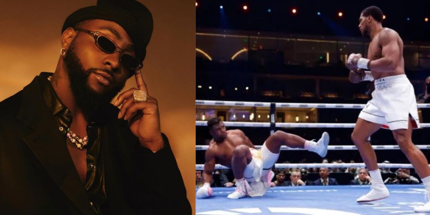 Davido reacts to Anthony Joshua's victory over Francis Ngannou