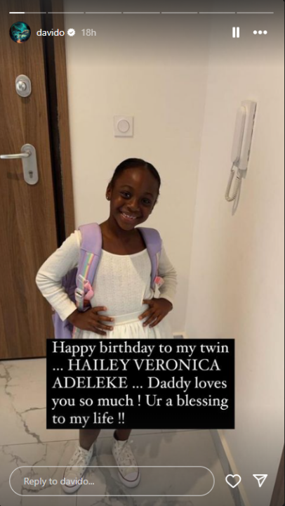 Davido's daughter, Hailey's 7th birthday