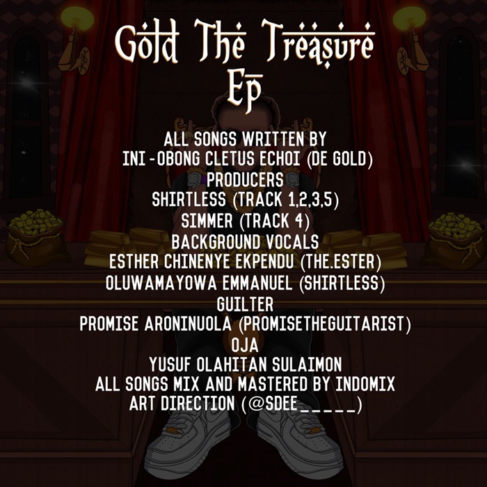 Tracklist for Gold The treasure EP