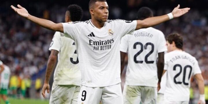 Kylian Mbappe goal celebration for Real Madrid