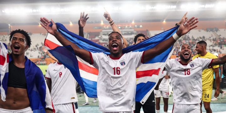 Cape Verde players celebrating after FIFA World Cup qualification