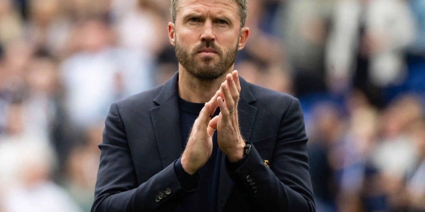 Michael Carrick reacts to Erling Haaland’s controversial goal in the Manchester derby