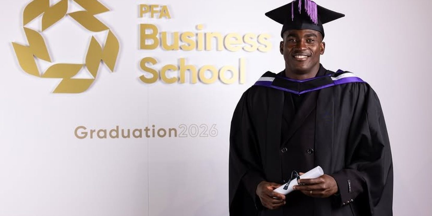 Taiwo Awoniyi graduates from PFA Business School with Merit